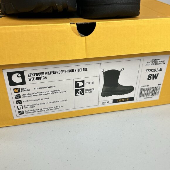 Carhartt Boots Kentwood Waterproof Steel Toe Wellington FK9201-M Black Mens 8W main image 12